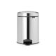 Pedal Bin newIcon, 5 litre, Soft Closing, Plastic Inner Bucket - Brilliant Steel