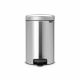 Pedal Bin newIcon, 12 litre, Soft Closing, Plastic Inner Bucket - Matt Steel
