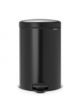 Pedal Bin newIcon, 20 litre, Soft Closing, Plastic Inner Bucket - Matt Black