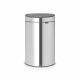Touch Bin New, 40 litre, Plastic Inner Bucket - Matt Steel Fingerprint Proof
