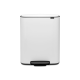 Bo Pedal Bin, with 2 Inner Buckets, 2 x 30 litres - White