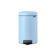 NewIcon Pedal Bin, 12 litre, Soft Closing, Plastic Inner Bucket - Dreamy Blue