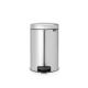 Pedal Bin newIcon, 12 litre, Soft Closing, Plastic Inner Bucket - Matt Steel Fingerprint Proof