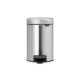 Pedal Bin newIcon, 3 litre, Soft Closing, Plastic Inner Bucket - Matt Steel Fingerprint Proof