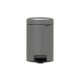 Pedal Bin newIcon, 3 litre, Soft Closing, Plastic Inner Bucket - Mineral Concrete Grey
