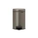 Pedal Bin newIcon, 3 litre, Soft Closing, Plastic Inner Bucket – Platinum