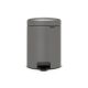 Pedal Bin newIcon, 5 litre, Soft Closing, Plastic Inner Bucket - Mineral Concrete Grey